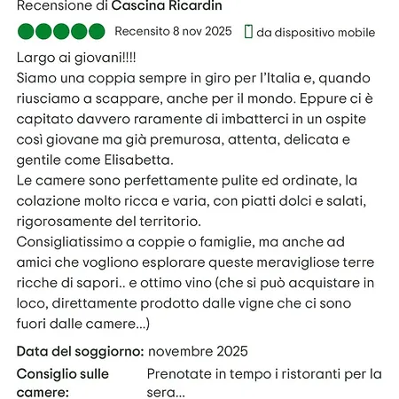 Cascina Ricardin בית חווה *